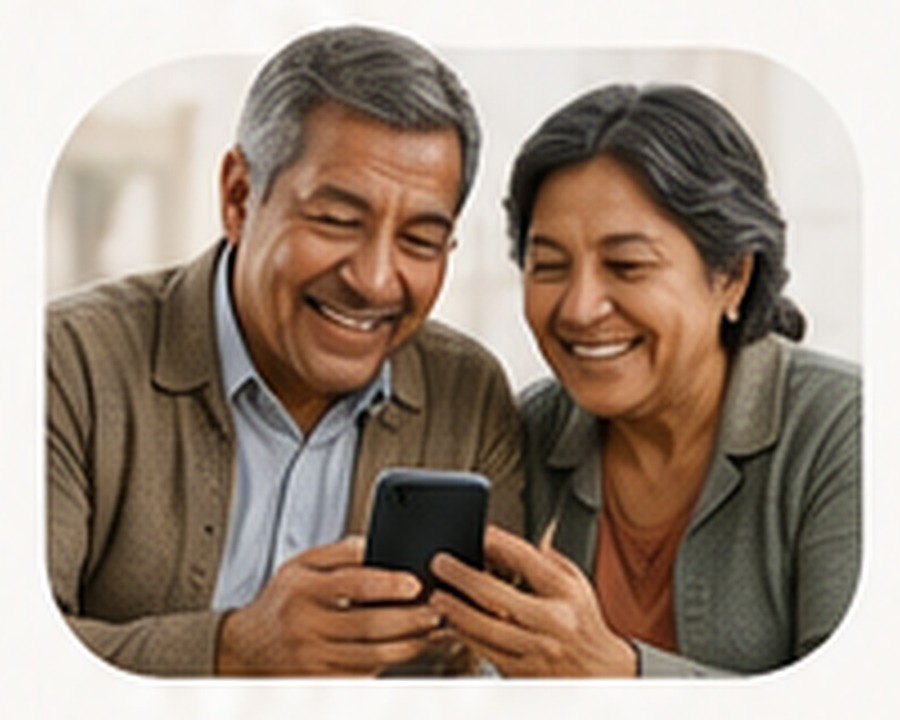 Hombre revisando su teléfono